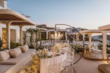 Outdoor banquet area