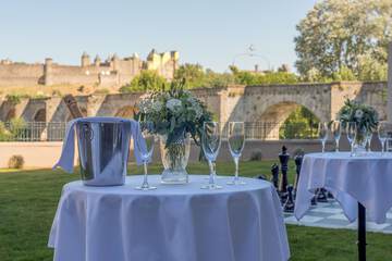 Outdoor banquet area