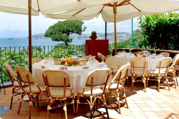 Outdoor banquet area