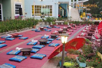 Outdoor banquet area