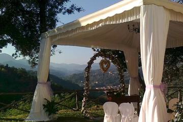 Outdoor banquet area