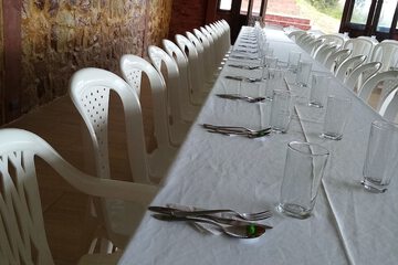 Outdoor banquet area