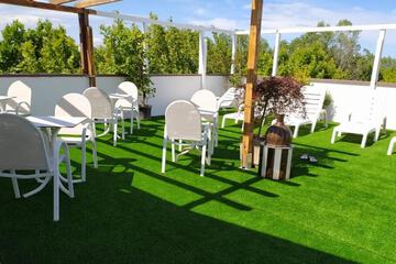 Outdoor banquet area