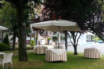 Outdoor banquet area