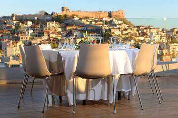 Outdoor banquet area