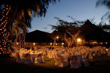 Outdoor banquet area