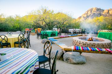 Outdoor banquet area