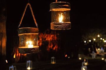 Outdoor banquet area