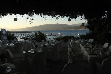 Outdoor banquet area