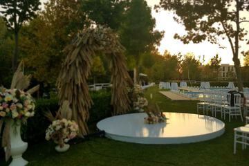 Outdoor banquet area
