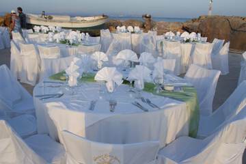Outdoor banquet area