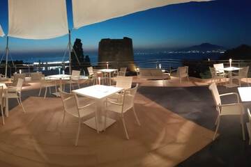 Outdoor banquet area