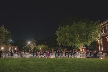 Outdoor banquet area