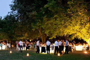 Outdoor banquet area