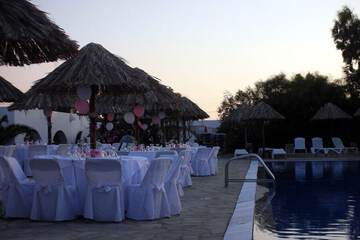 Outdoor banquet area