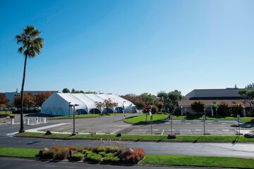Outdoor banquet area