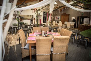 Outdoor banquet area