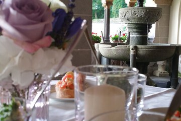 Outdoor banquet area