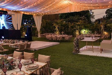 Outdoor banquet area