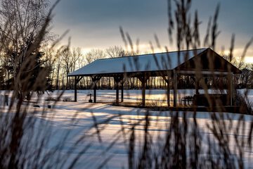 Outdoor banquet area
