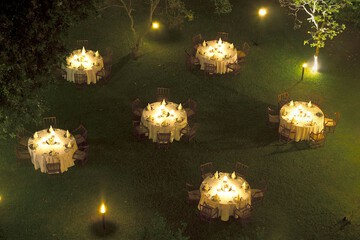 Outdoor banquet area