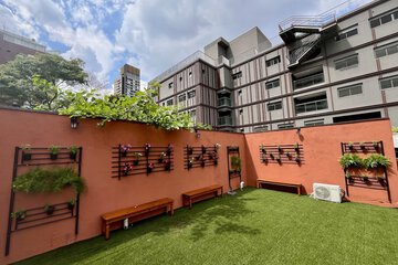Outdoor banquet area