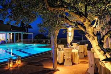 Outdoor banquet area
