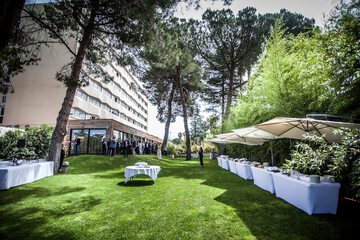 Outdoor banquet area