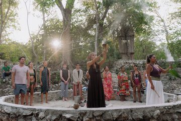 Outdoor banquet area