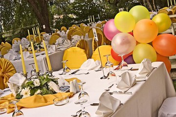 Outdoor banquet area