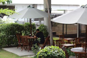Outdoor banquet area