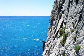Outdoor rock climbing