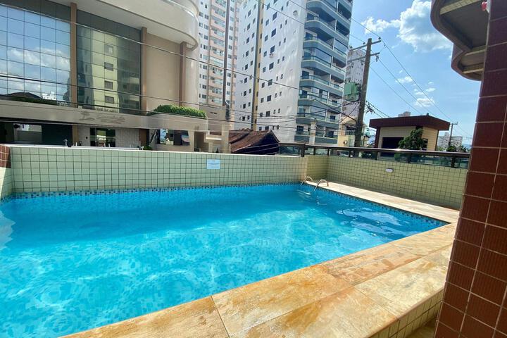 Apto c Churrasqueira & Piscina 30m Praia A072