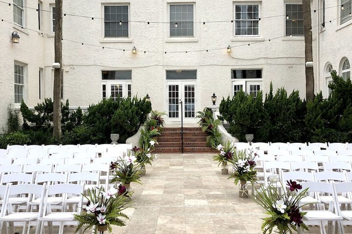 Outdoor banquet area