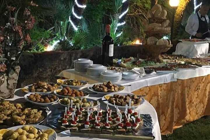 Outdoor banquet area