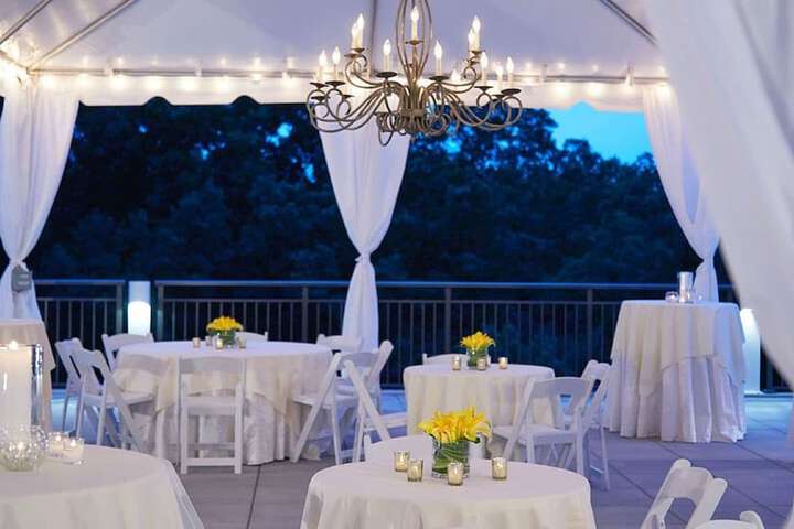 Outdoor banquet area