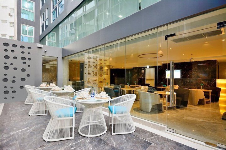 Outdoor banquet area