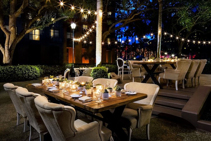 Outdoor banquet area