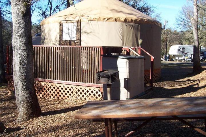 Exterior of Lake of the Springs Camping Resort Yurt 2
