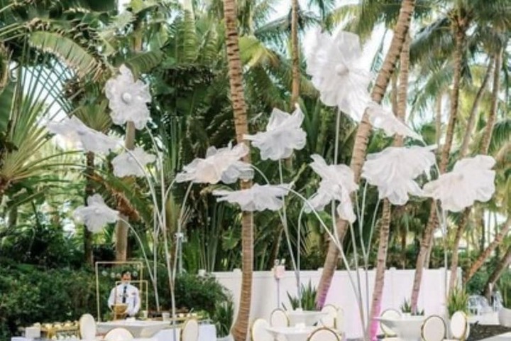 Outdoor banquet area