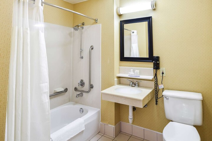 1 King Bed Flat Screen Television Microwave and Refrigerator High Speed Internet Accessible (6 of 10)