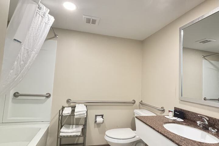 1 King Bed Deluxe Accessible Room Roll in Shower with Grab Bars (8 of 17)