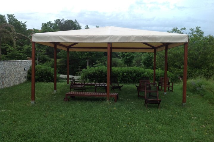 Outdoor banquet area