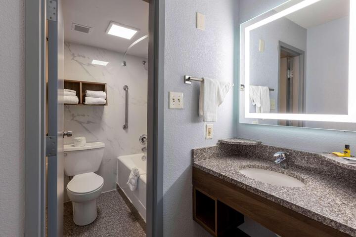 1 King Bed Flat Screen Television Microwave and Refrigerator High Speed Internet Accessible Full Breakfast (1 of 12)