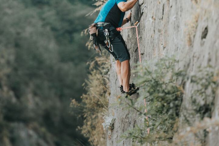 Outdoor rock climbing