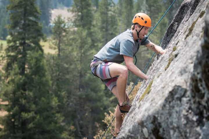 Outdoor rock climbing