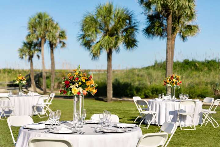Outdoor banquet area