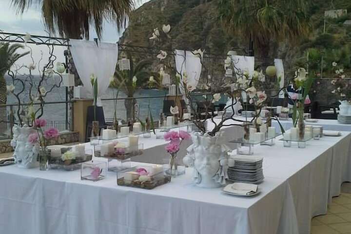 Outdoor banquet area