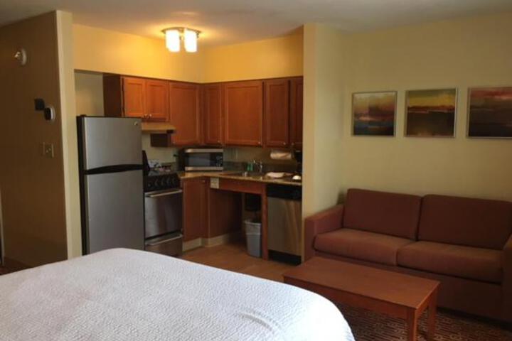 1 Queen Bed Mobility Accessible Hearing Impaired Studio Suite (14 of 23)