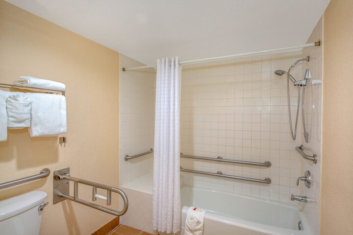 1 King Bed Mobility Hearing Impaired Accessible Room Roll in Shower (19 of 24)